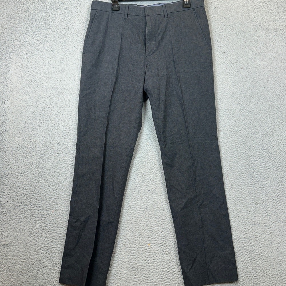 NEW J Crew Pants Men 33X32 Classic Fit Grey Textured Trouser Flat Front Straight
